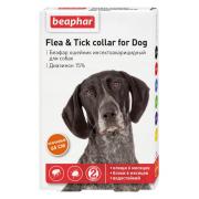 Beaphar Flea & Tick ошейник инсектоакарицидный для собак, оранжевый, 65 см